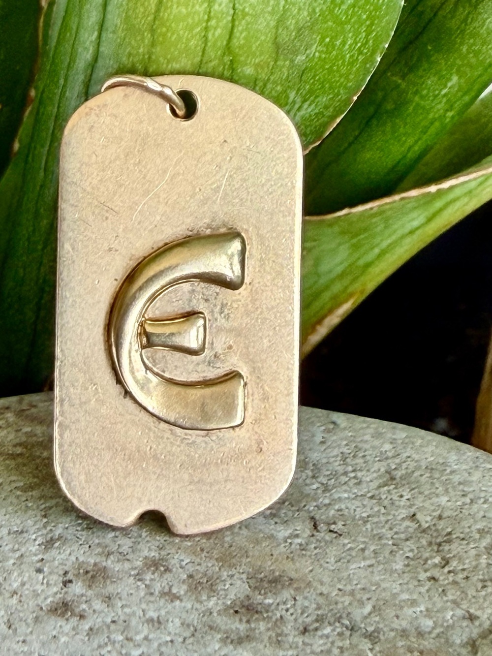 14 karat gold dog tag